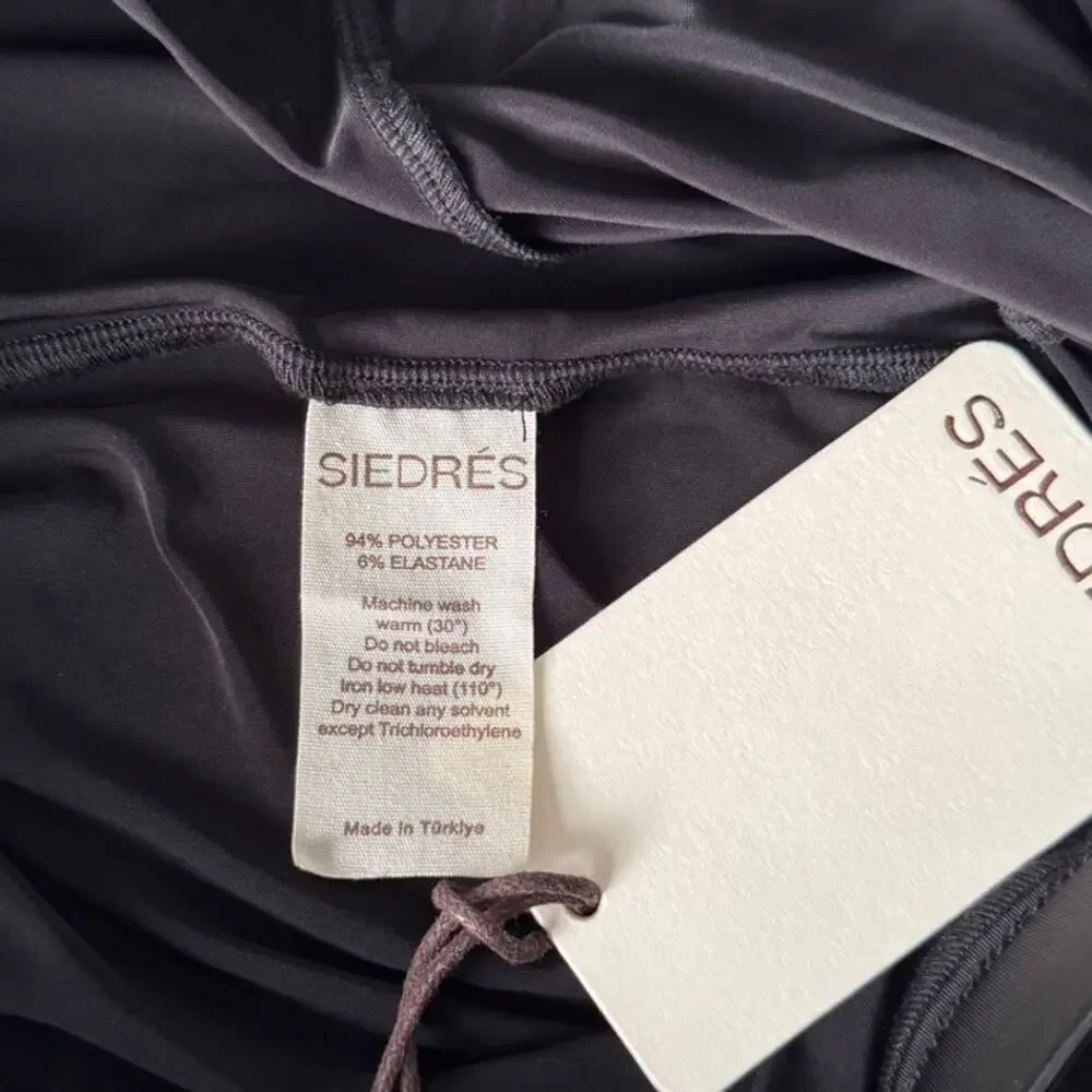 New SIEDRES Tali Logo Detail Cropped Jersey Leggings in Black Women's Size M - Picture 7 of 8